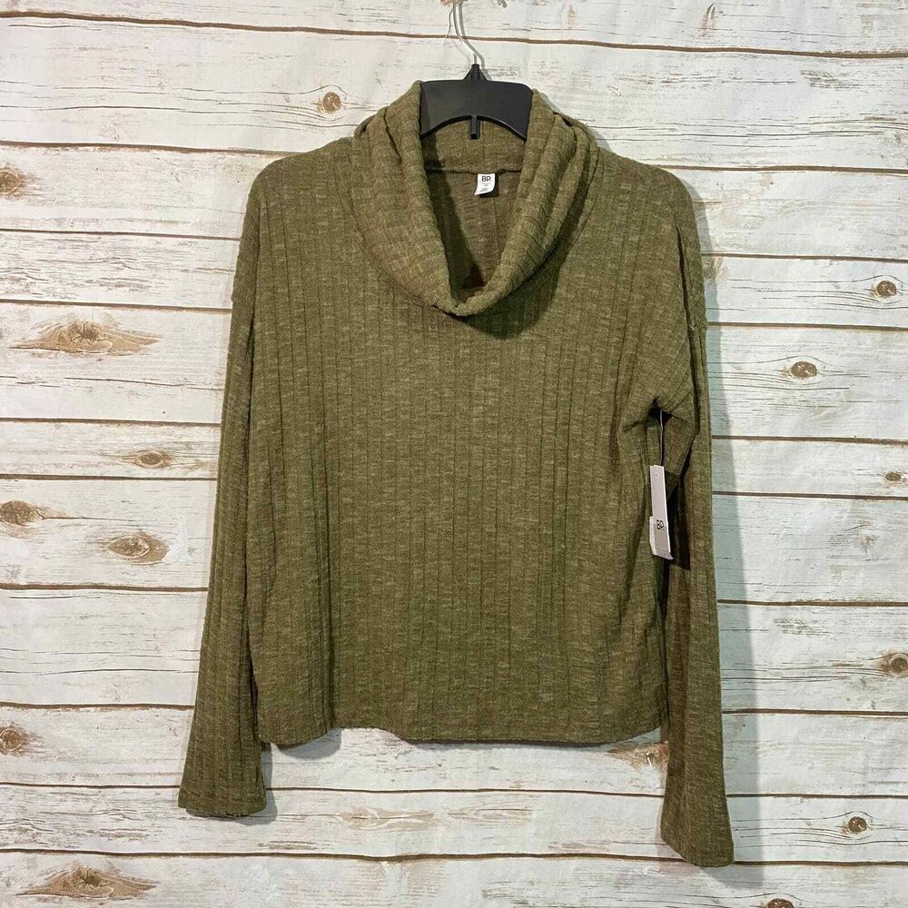 BP.‎ Women's Cowl Neck Solid Green Sweater Size M